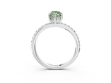 White gold Fancy Green Marquise  Cut Diamond Pavé Band Ring with Four-Prong Setting_27