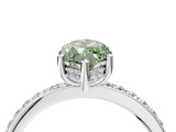 White gold Fancy Green Marquise  Cut Diamond Pavé Band Ring with Four-Prong Setting_28