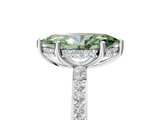 White gold Fancy Green Marquise  Cut Diamond Pavé Band Ring with Four-Prong Setting_29