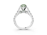 White gold Fancy Green Marquise  Cut Diamond Pavé Band Solitaire with Four-Prong Setting_18