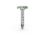 White gold Fancy Green Marquise  Cut Diamond Pavé Band Solitaire with Four-Prong Setting_5