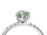 White gold Fancy Green Marquise  Cut Diamond Pavé Band Solitaire with Four-Prong Setting_7