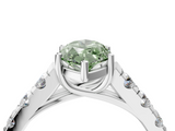 White gold Fancy Green Marquise  Cut Diamond Pavé Band Solitaire with Four-Prong Setting_7