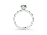 White gold Fancy Green Marquise  Cut Diamond Pavé Band with Four-Prong Setting_15