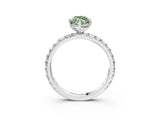 White gold Fancy Green Marquise  Cut Diamond Pavé Band with Four-Prong Setting_21