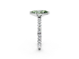 White gold Fancy Green Marquise  Cut Diamond Pavé Band with Four-Prong Setting_78