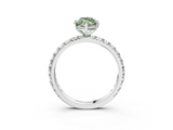 White gold Fancy Green Marquise  Cut Diamond Pavé Band with Four-Prong Setting_81