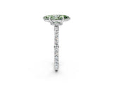 White gold Fancy Green Marquise Cut Diamond Pavé Engagement Ring with Round  Accents and Prong Setting_88