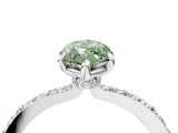 White gold Fancy Green Marquise Cut Diamond Pavé Engagement Ring with Round  Accents and Prong Setting_90