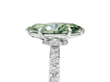White gold Fancy Green Marquise Cut Diamond Pavé Engagement Ring with Round  Accents and Prong Setting_91