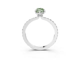 White gold Fancy Green Marquise Cut Diamond Pavé Engagement Ring with Round  Accents and Prong Setting_94