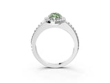 White gold Fancy Green Marquise Cut Diamond Pavé Halo Ring with Four-Prong Setting_68