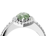 White gold Fancy Green Marquise Cut Diamond Pavé Halo Ring with Four-Prong Setting_69