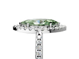 White gold Fancy Green Marquise Cut Diamond Pavé Halo Ring with Four-Prong Setting_70