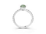 White gold Fancy Green Marquise Cut Diamond Pavé Solitaire Engagement Ring with Four-Prong Setting_164