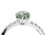 White gold Fancy Green Marquise Cut Diamond Pavé Solitaire Engagement Ring with Four-Prong Setting_165