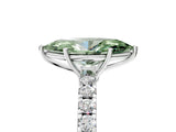 White gold Fancy Green Marquise Cut Diamond Pavé Solitaire Engagement Ring with Four-Prong Setting_171