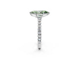White gold Fancy Green Marquise Cut Diamond Pavé Solitaire Engagement Ring with Four-Prong Setting_176