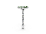 White gold Fancy Green Marquise Cut Diamond Pavé Solitaire Ring with Round Band and Prong Setting_21