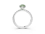 White gold Fancy Green Marquise Cut Diamond Pavé Solitaire Ring with Round Band and Prong Setting_22