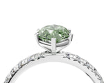 White gold Fancy Green Marquise Cut Diamond Pavé Solitaire Ring with Round Band and Prong Setting_23
