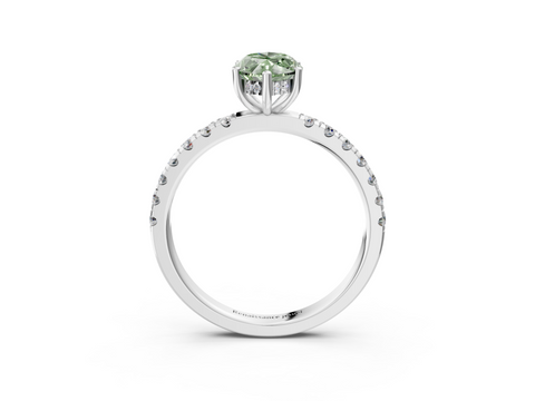 White gold Fancy Green Marquise  Cut Diamond Pave Band Solitaire Ring with Four-Prong Setting_27