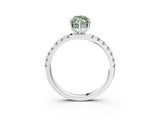White gold Fancy Green Marquise Cut Diamond Pave Band Solitaire Ring with Round  and Prong Setting_133