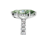 White gold Fancy Green Marquise Cut Diamond Pave Band Solitaire Ring with Round  and Prong Setting_140