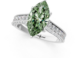 White gold Fancy Green Marquise  Cut Diamond Pave Band with Four-Prong Setting_38