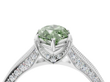 White gold Fancy Green Marquise  Cut Diamond Pave Band with Four-Prong Setting_41
