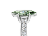 White gold Fancy Green Marquise  Cut Diamond Pave Band with Four-Prong Setting_42