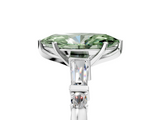 White gold Fancy Green Marquise  Cut Diamond Ring with Baguette Side Stones, Channel Set Band, and Four-Prong Setting_25