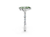 White gold Fancy Green Marquise Cut Diamond Ring with Marquise and Round  Side Stones and Four-Prong Setting_127