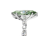 White gold Fancy Green Marquise Cut Diamond Ring with Marquise and Round  Side Stones and Four-Prong Setting_135