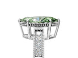 White gold Fancy Green Marquise Cut Diamond Ring with Milgrain Pavé Band and Four-Prong Setting_37