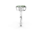 White gold Fancy Green Marquise  Cut Diamond Ring with Tapered Baguette Side Stones in Four-Prong Setting_5