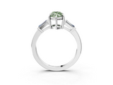 White gold Fancy Green Marquise  Cut Diamond Ring with Tapered Baguette Side Stones in Four-Prong Setting_6