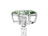 White gold Fancy Green Marquise  Cut Diamond Ring with Tapered Baguette Side Stones in Four-Prong Setting_8