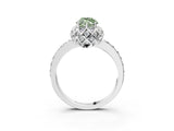 White gold Fancy Green Marquise Cut Diamond Scalloped Halo Engagement Ring with Round Shared Prong Band_16