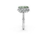 White gold Fancy Green Marquise Cut Diamond Scalloped Halo Engagement Ring with Round Shared Prong Band_21