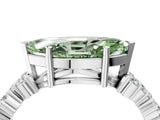 White gold Fancy Green Marquise Cut Diamond Scattered Round Accent Ring with Prong Setting_18
