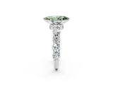 White gold Fancy Green Marquise Cut Diamond Side Stone Engagement Ring with Four-Prong Setting_51