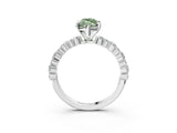 White gold Fancy Green Marquise Cut Diamond Side Stone Solitaire Ring with Round  and Four-Prong Setting_15
