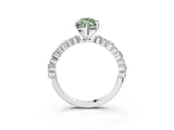 White gold Fancy Green Marquise Cut Diamond Side Stone Solitaire Ring with Round  and Four-Prong Setting_166