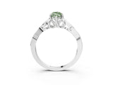 White gold Fancy Green Marquise Cut Diamond Solitaire Celtic Knot Ring with Four-Prong Setting_75