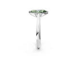 White gold Fancy Green Marquise Cut Diamond Solitaire Engagement Ring with Cathedral Setting and Four-Prong Mount_186