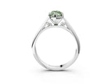 White gold Fancy Green Marquise Cut Diamond Solitaire Engagement Ring with Cathedral Setting and Four-Prong Mount_188