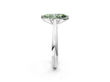 White gold Fancy Green Marquise Cut Diamond Solitaire Engagement Ring with Cathedral Setting and Four-Prong Mount_40