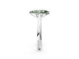White gold Fancy Green Marquise Cut Diamond Solitaire Engagement Ring with Cathedral Setting and Four-Prong Mount_70