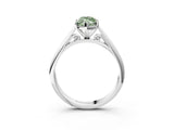 White gold Fancy Green Marquise Cut Diamond Solitaire Engagement Ring with Cathedral Setting and Four-Prong Mount_71